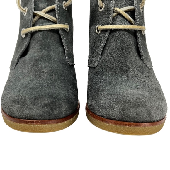 Sperry Harlow women's Grey suede leather wedge booties size 6.5 - Picture 3 of 13